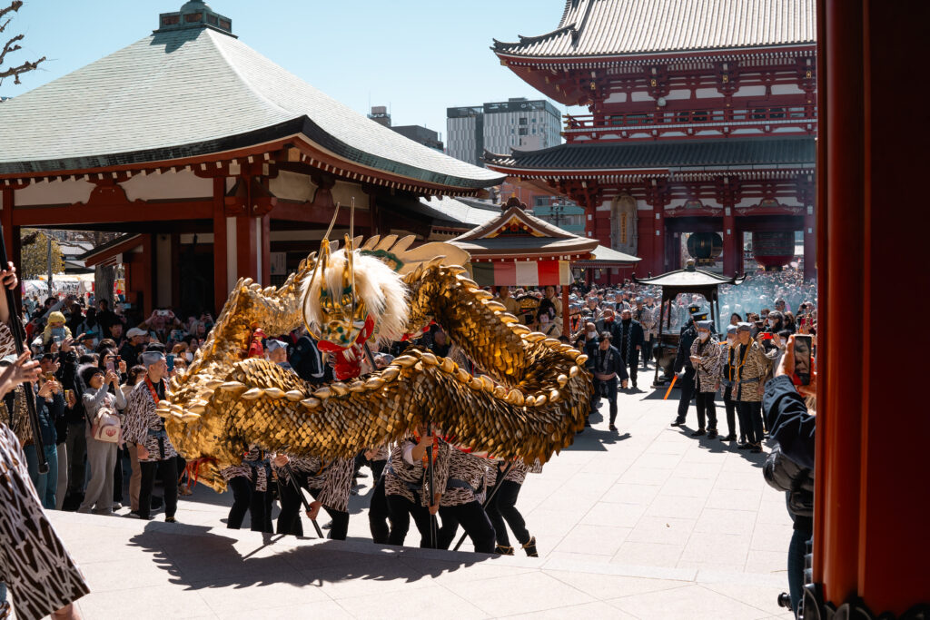 Asakusa dragon festival in Senso-Ji in Tokyo
